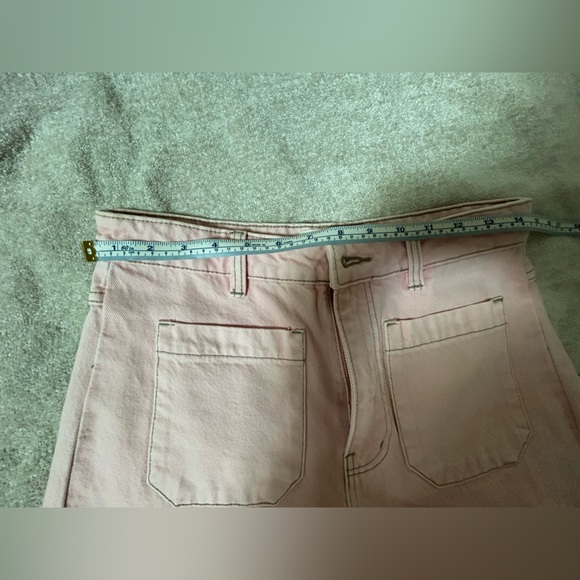 Rollas High Waist Wide Leg Pink Denim Trouser - Picture 6 of 7